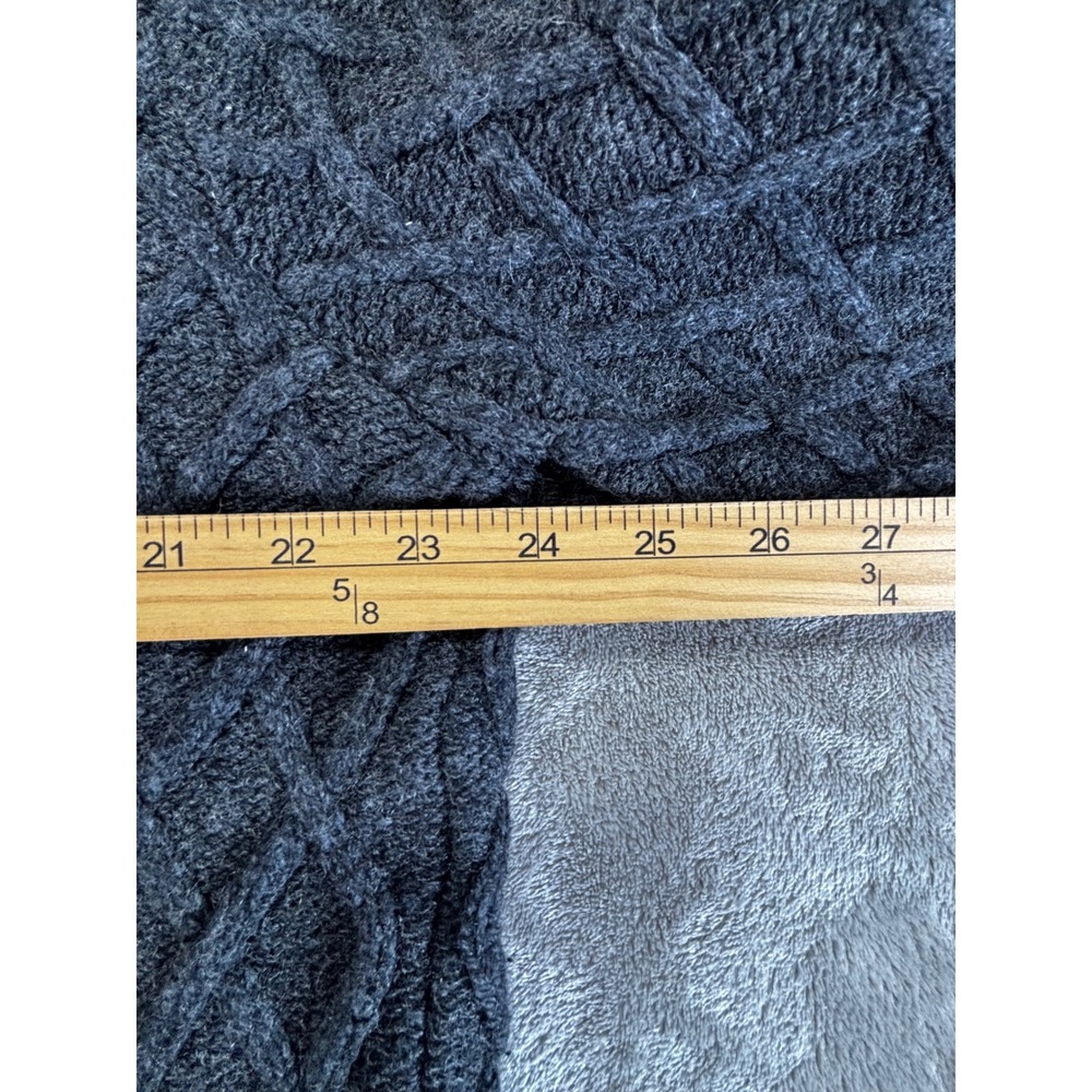 Billabong Full Zip Sweater Mens L Gray Diamond Cable Knit 37% wool - Picture 7 of 8